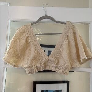 Aerie Cream crop top XS